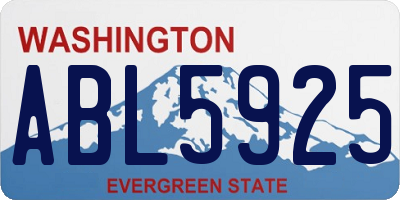 WA license plate ABL5925