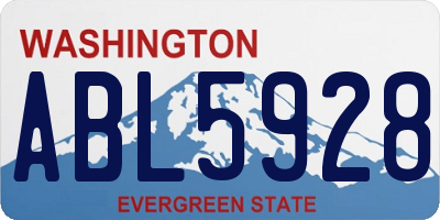 WA license plate ABL5928