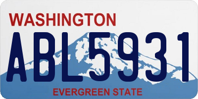 WA license plate ABL5931