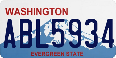 WA license plate ABL5934