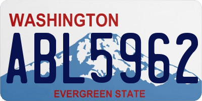 WA license plate ABL5962