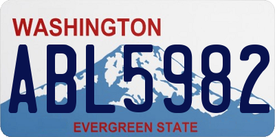 WA license plate ABL5982