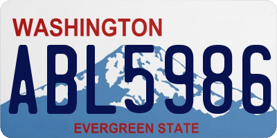 WA license plate ABL5986