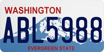 WA license plate ABL5988