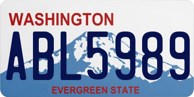 WA license plate ABL5989