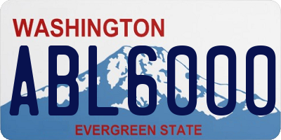 WA license plate ABL6000