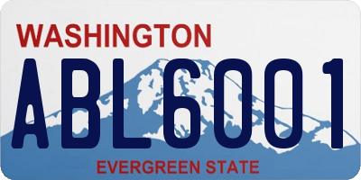 WA license plate ABL6001