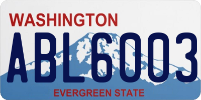 WA license plate ABL6003
