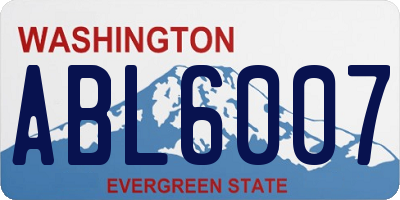 WA license plate ABL6007