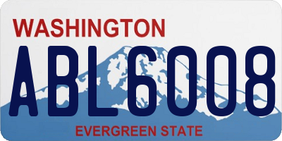 WA license plate ABL6008