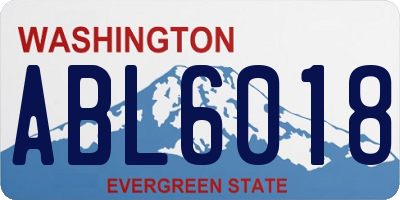 WA license plate ABL6018