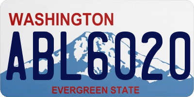 WA license plate ABL6020