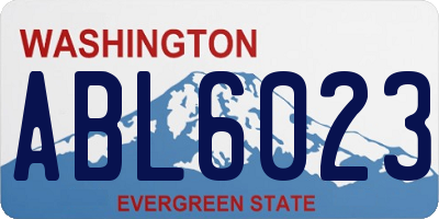 WA license plate ABL6023