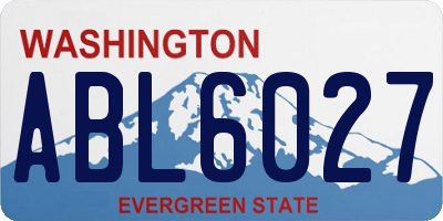 WA license plate ABL6027
