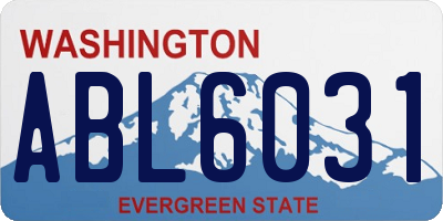 WA license plate ABL6031
