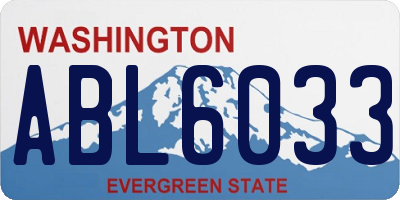 WA license plate ABL6033