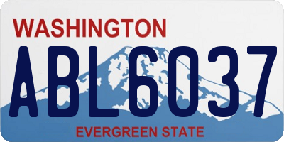 WA license plate ABL6037
