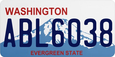 WA license plate ABL6038