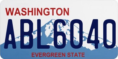 WA license plate ABL6040