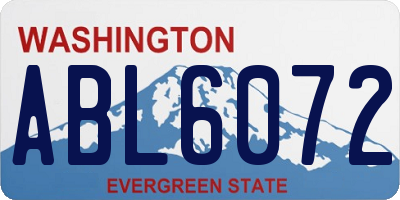 WA license plate ABL6072