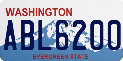 WA license plate ABL6200