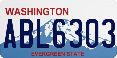 WA license plate ABL6303