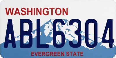WA license plate ABL6304