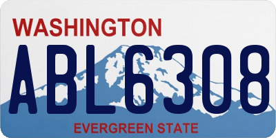 WA license plate ABL6308