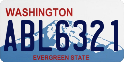 WA license plate ABL6321