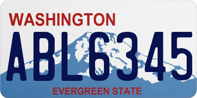 WA license plate ABL6345
