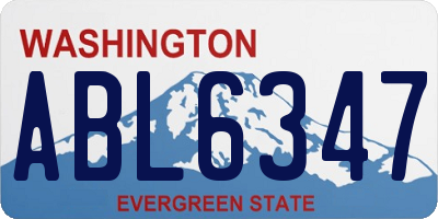 WA license plate ABL6347