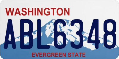 WA license plate ABL6348