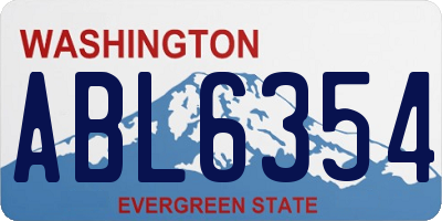 WA license plate ABL6354