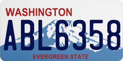 WA license plate ABL6358