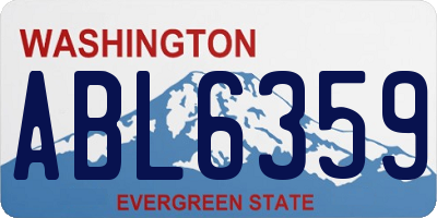 WA license plate ABL6359