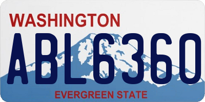 WA license plate ABL6360