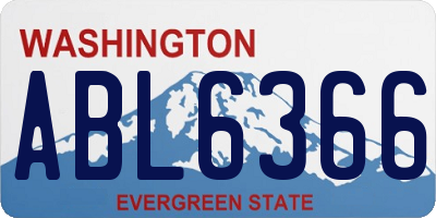 WA license plate ABL6366