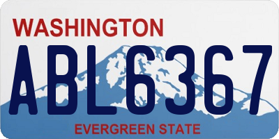 WA license plate ABL6367