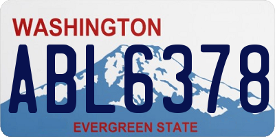 WA license plate ABL6378