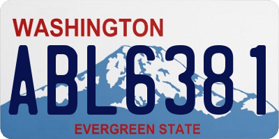 WA license plate ABL6381