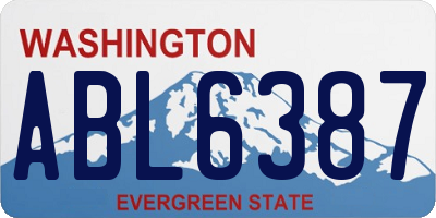 WA license plate ABL6387