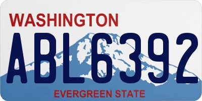 WA license plate ABL6392