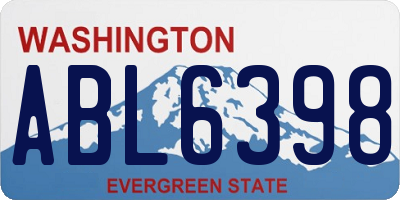 WA license plate ABL6398