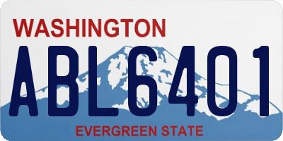 WA license plate ABL6401