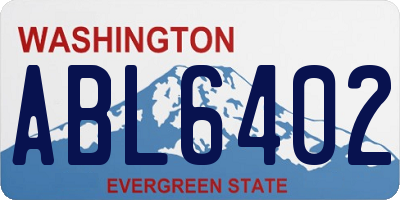 WA license plate ABL6402