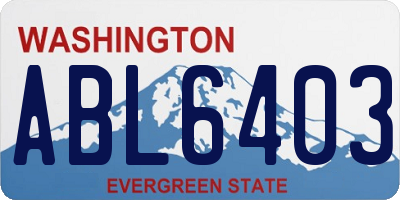 WA license plate ABL6403