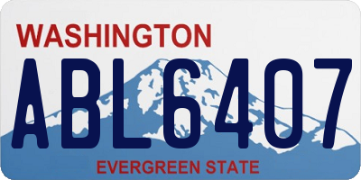 WA license plate ABL6407