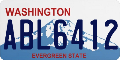 WA license plate ABL6412