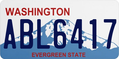 WA license plate ABL6417
