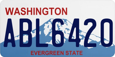 WA license plate ABL6420
